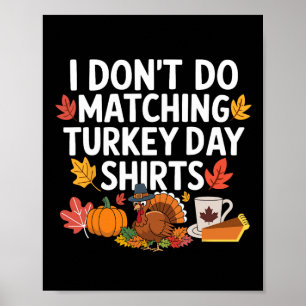Affiche Couple de Thanksgiving Drôle Je ne fais pas de ten