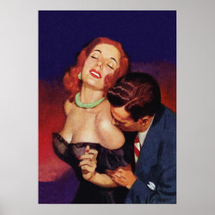 Affiche Couple in Love Retro Vintage Pulp Cover Art