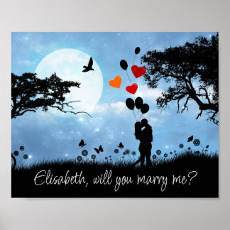 Affiche Couple Kisser Romantique Voudriez-vous me porter