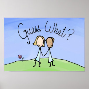 Affiche Couple Lesbienne mignonne Devinez quoi
