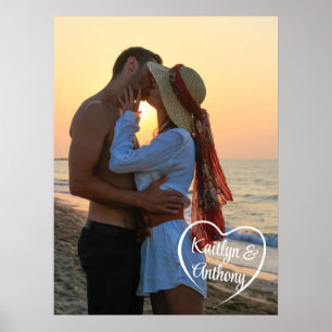 Affiche Couple Love Heart Photo Names