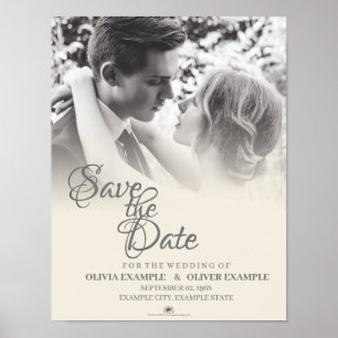Affiche Couple Mariage baiser en monochrome