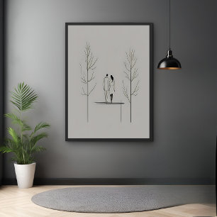 Affiche Couple minimaliste Art moderne