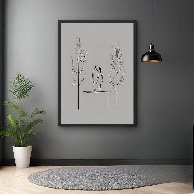 Affiche Couple minimaliste Art moderne (Créateur téléchargé)