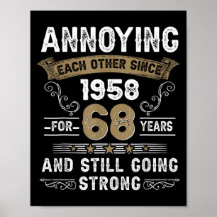 Affiche Couple qui s'agace depuis 1958 Anniversaire de mar