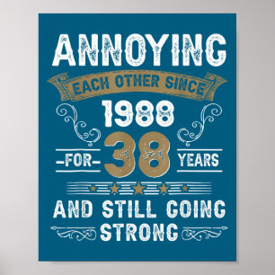 Affiche Couple qui s'agace depuis 1988 Anniversaire de mar