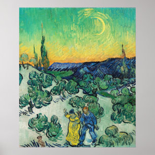 Affiche Couple romantique de Van Gogh se promenant sous la