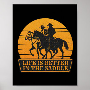 Affiche Couple Sunset Vie Meilleure Dans La Saddle Horseck