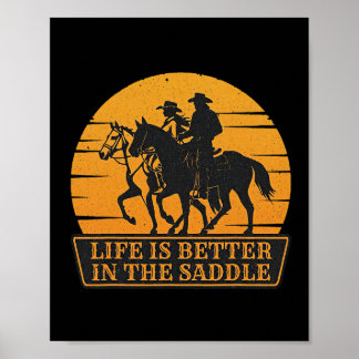 Affiche Couple Sunset Vie Meilleure Dans La Saddle Horseck