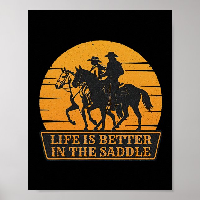 Affiche Couple Sunset Vie Meilleure Dans La Saddle Horseck (Devant)