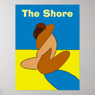 Affiche Couple Sur La Plage, Ajouter Des Noms,