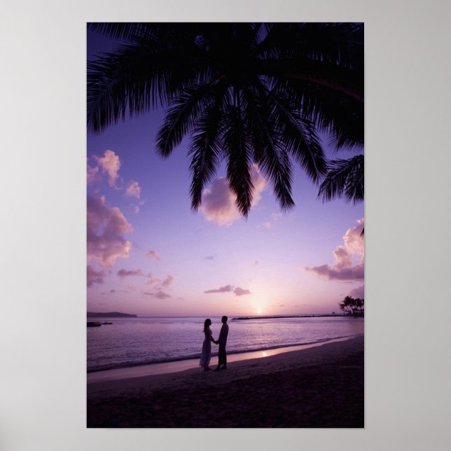 Affiche Couple sur la plage, Windjammer Landing, Sainte-Lu (Devant)