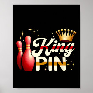 Affiche Couples Bowler League Bowler King Pin porter Cro