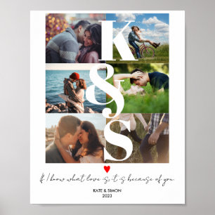 Affiche Couples Collage photo initial Collage texte person