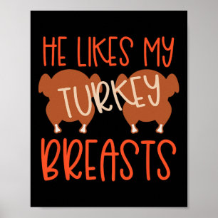 Affiche Couples De Thanksgiving Turquie Breast Elle Aime M