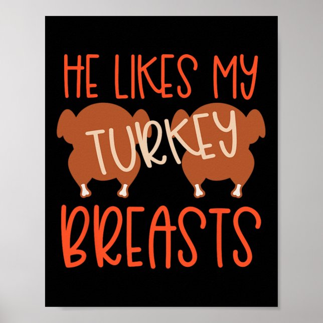 Affiche Couples De Thanksgiving Turquie Breast Elle Aime M (Devant)