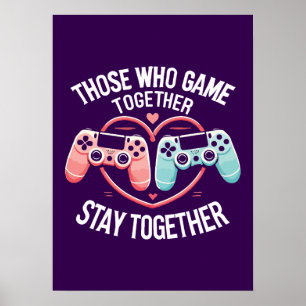 Affiche Couples Qui Jouent Ensemble - Gaming Coupe Amateur