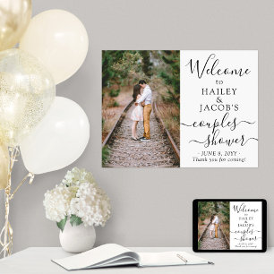Affiche Couples Wedding shower Bienvenue Script 1 Photo