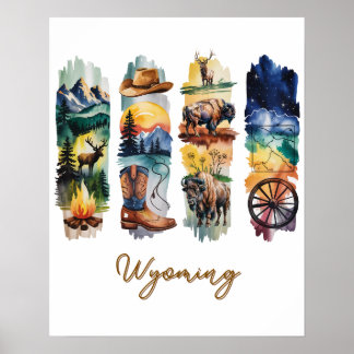 Affiche Coups de pinceau pittoresques du Wyoming