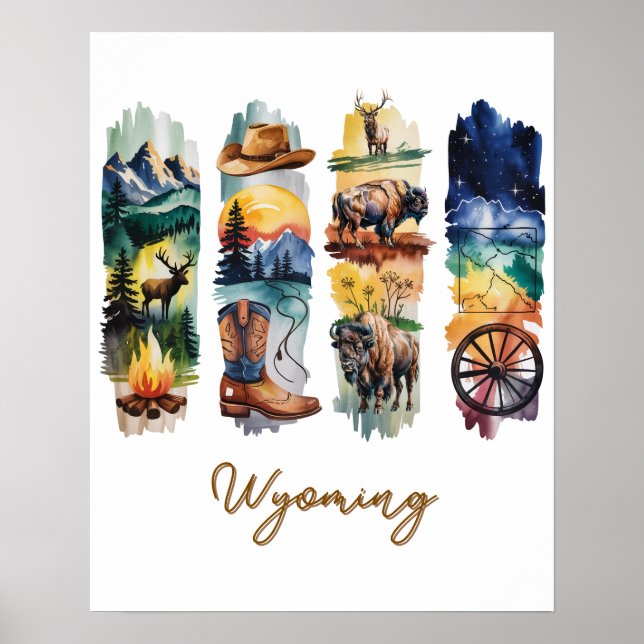 Affiche Coups de pinceau pittoresques du Wyoming (Devant)
