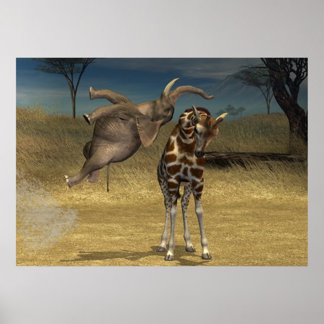 Affiche Coups d'éléphant sur la girafe (Devant)