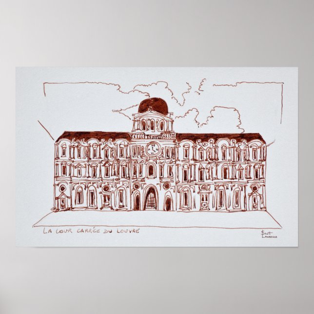 Affiche Cour Carree | Louvre, Paris, France (Devant)