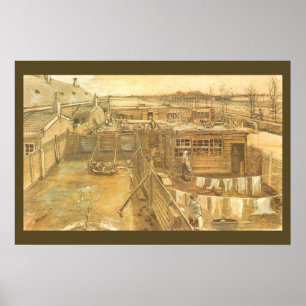 Affiche Cour de charpentier et blanchisserie par Vincent v