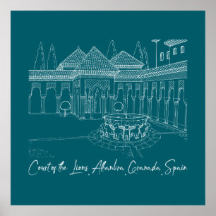 Affiche Cour de l'Alhambra des Lions 2