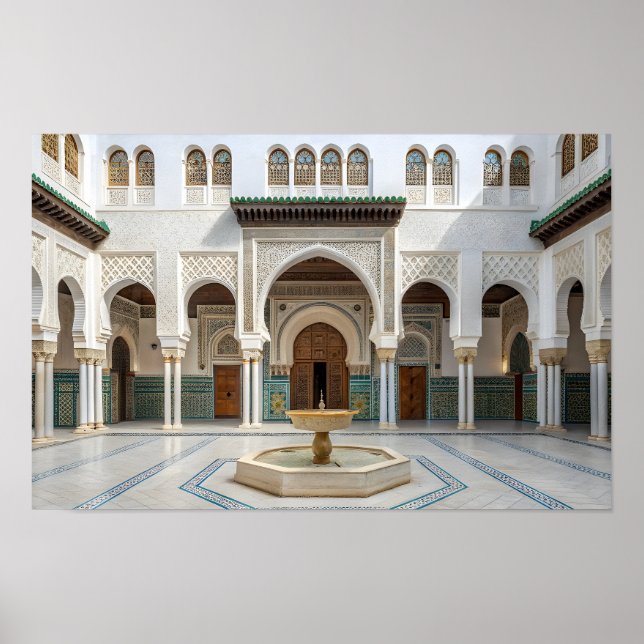 Affiche Cour de palais marocain avec fontaine (Devant)