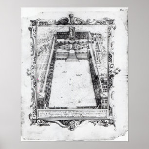 Affiche Cour du Belvédère au Vatican Rome, 1581