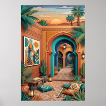 Cour intérieure Art du coucher de soleil - Arches