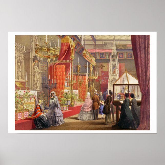 Affiche Cour médiévale, dessinée par Pugin, plaque 40 de ' (Devant)