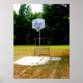 Affiche Cour patinée de basket-ball