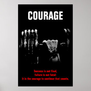 Affiche Courage Bodybuilding Formation Motivation