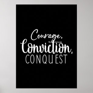 Affiche Courage Conquête - Gym Hustle Succès Motivation