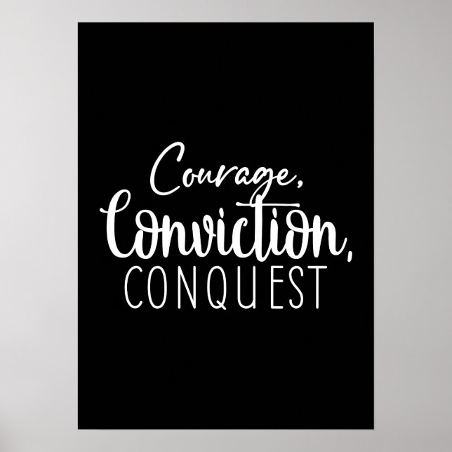 Affiche Courage Conquête - Gym Hustle Succès Motivation (Devant)