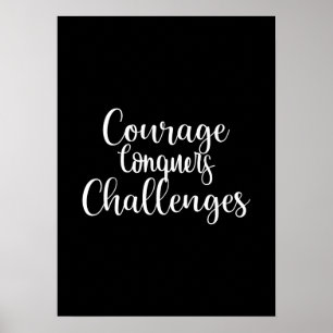 Affiche Courage Conquêtes - Gym Hustle de succès Motivatio