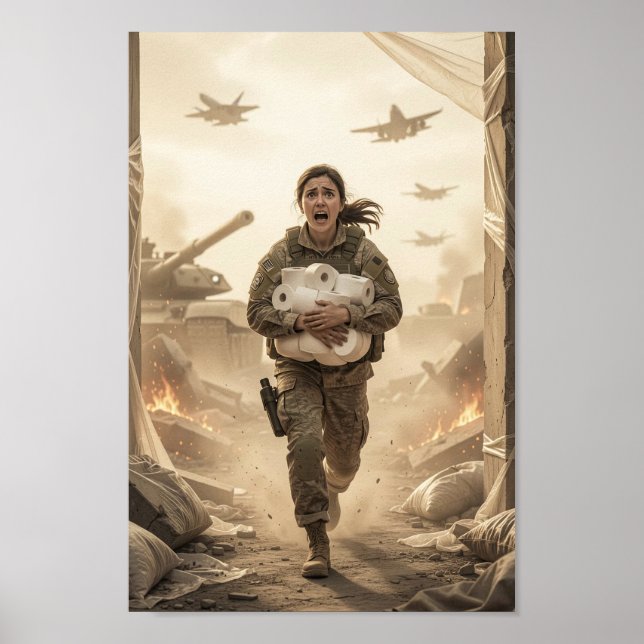 Affiche Courage dans le chaos et ironie silencieus (Devant)