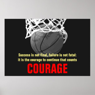Affiche Courage de succès Basketball Inspiration