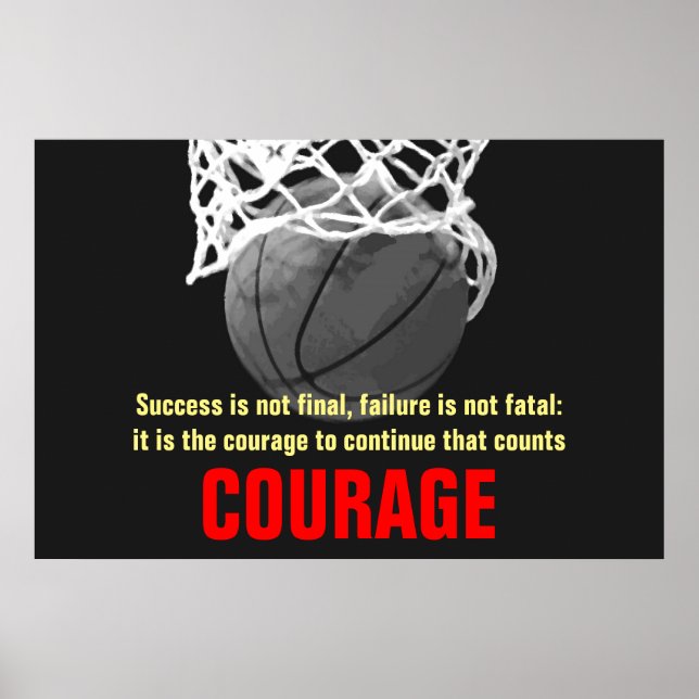 Affiche Courage de succès Basketball Inspiration (Devant)