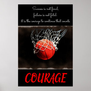 Affiche Courage de succès Basketball Inspiration