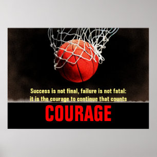 Affiche Courage de succès Basketball Inspiration