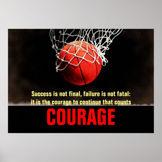Affiche Courage de succès Basketball Inspiration (Devant)