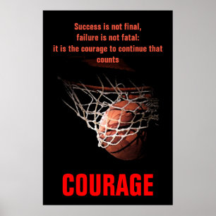 Affiche Courage de succès Basketball Inspiration