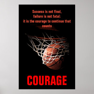 Affiche Courage de succès Basketball Inspiration