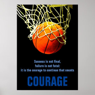 Affiche Courage de succès Basketball Inspiration