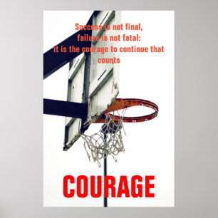 Affiche Courage de succès Basketball Inspiration