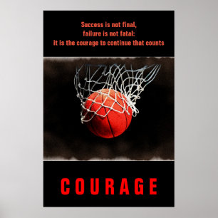 Affiche Courage de succès Basketball Inspiration