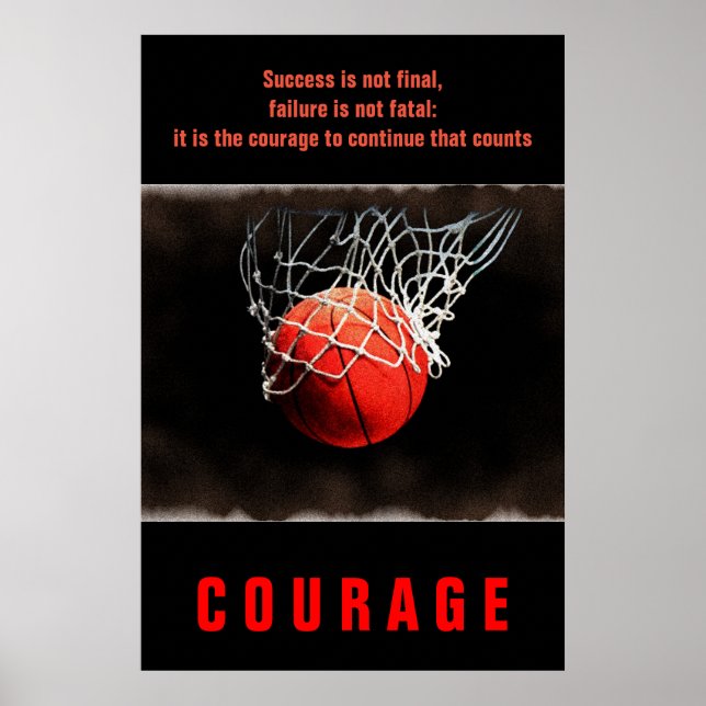 Affiche Courage de succès Basketball Inspiration (Devant)