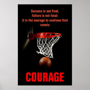 Affiche Courage de succès Basketball Inspiration
